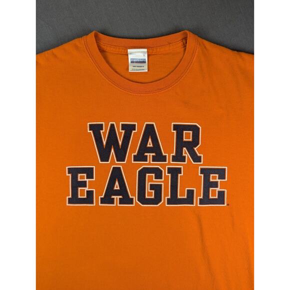 Auburn War Eagle T-Shirt Medium Men's Short Sleeve Cotton Orange Tee Pro Weight - Picture 3 of 9